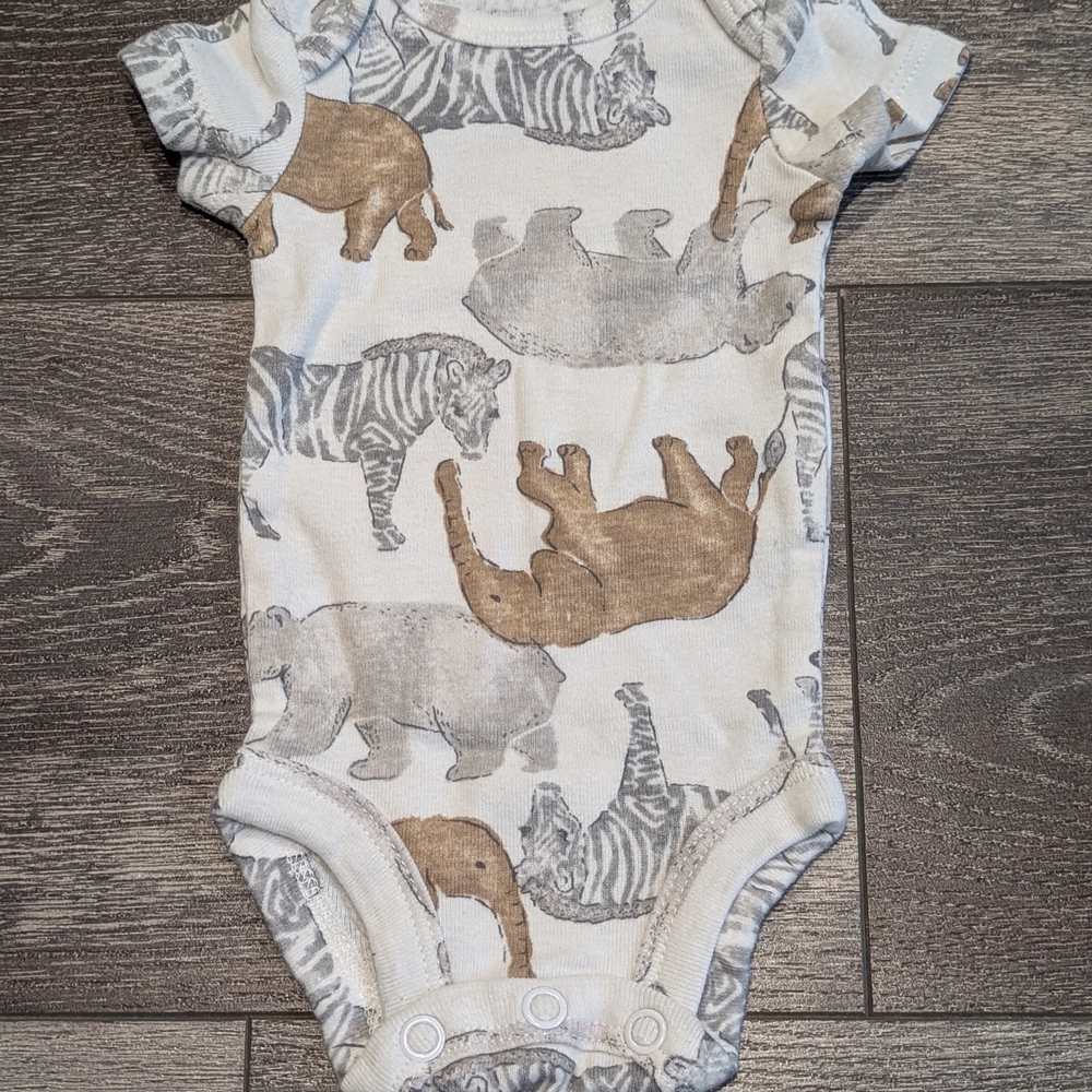 Carter's Gray and Brown Safari Animal Bodysuit